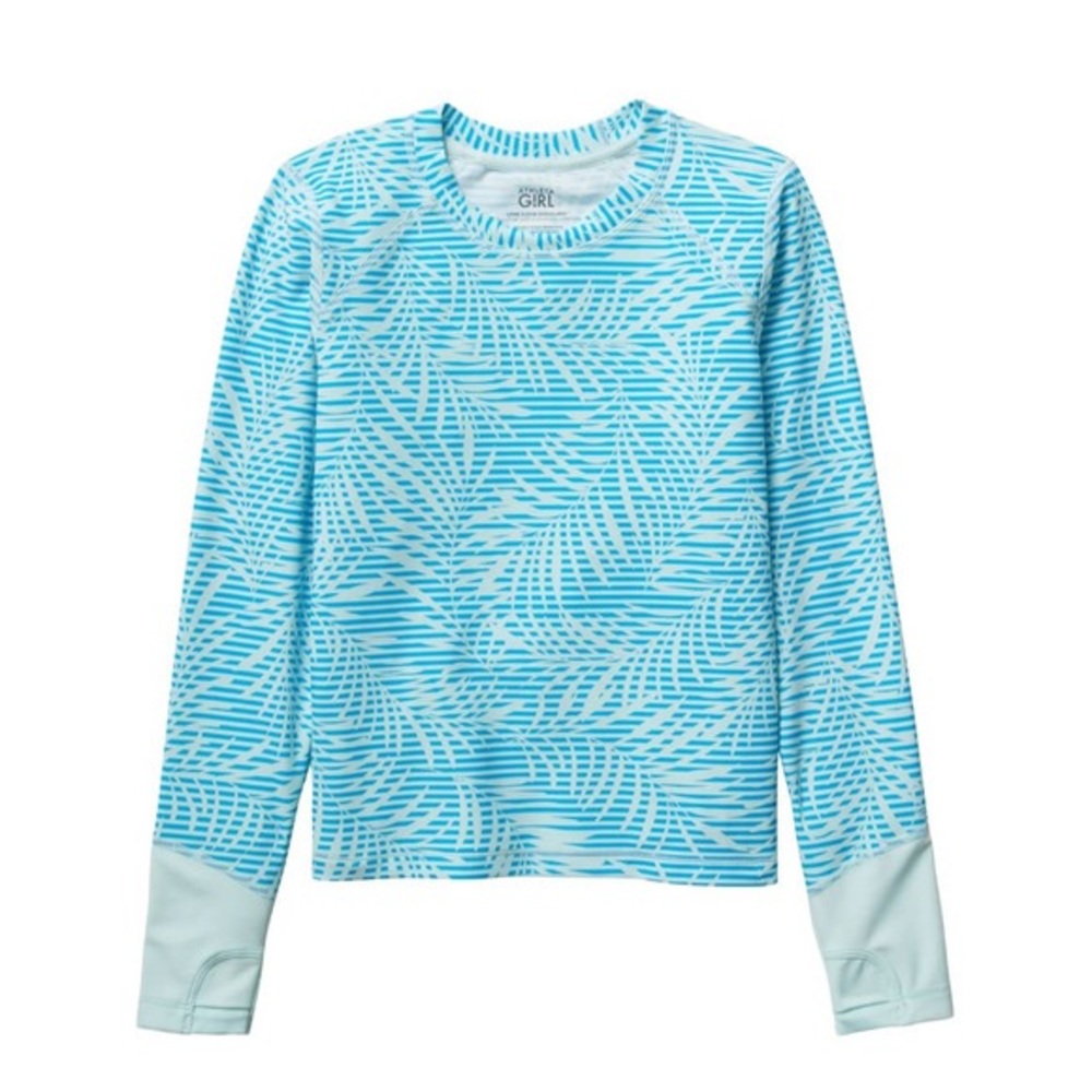 ATHLETA: Girl Long Sleeve Sunset Oasis Rashguard -Size Large